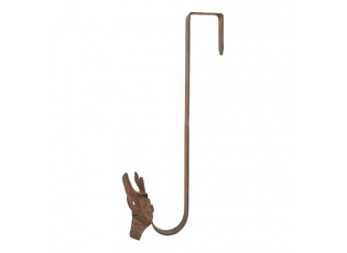 Hnědý antik háček na dveře na věnec Jelen - 28*11*37 cm