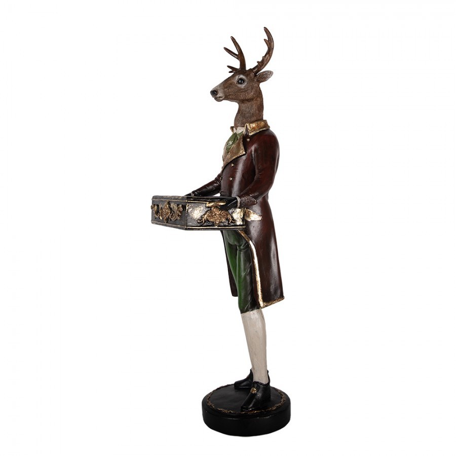 Hnědá veliká dekorace jelen Deer s truhlou - 32*31*96 cm Clayre & Eef Hnědá veliká dekorace jelen Deer s truhlou - 32*31*96 cm Clayre & Eef