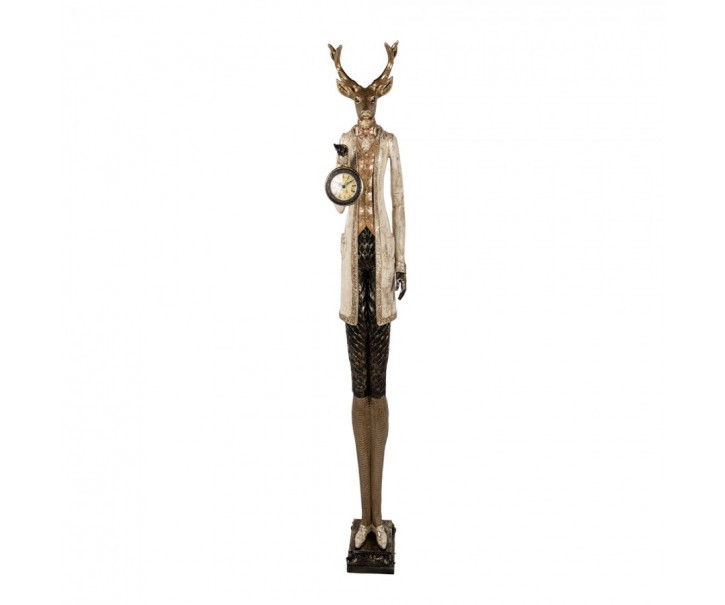 Veliký jelen Deer v životní velikosti s hodinami - 27*21*160 cm Clayre & Eef