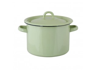 Zelený smaltovaný hrnec s víkem Emil´s Enamel Green - Ø 18*17cm / 3L