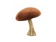 Sametová dekorace hnědá houba Mushroom - 10*10*10cm Mars & More 