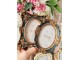 Černo - zlatý fotorámeček s ornamenty růží - 11*2*13 cm / 6*9 cm Clayre & Eef