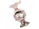 Růžovo-stříbrná skleněná vánoční ozdoba bonbón - 4*8 cm Clayre & Eef