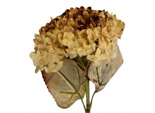 Tmavě béžová umělá dekorace sušená květina hortenzie - 15*15*47 cm