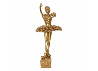 Zlatá antik dekorace figurina Ballerina na vánočním dárku - 20*17*45 cm