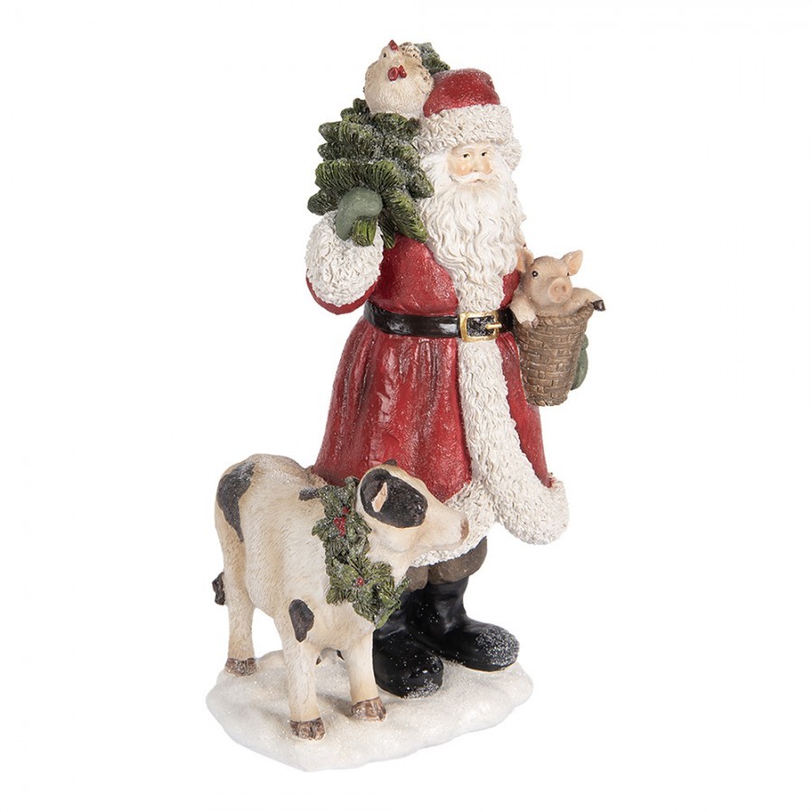 Dekorace Santa se zvířátky - 17*16*30 cm Clayre & Eef Dekorace Santa se zvířátky - 17*16*30 cm Clayre & Eef