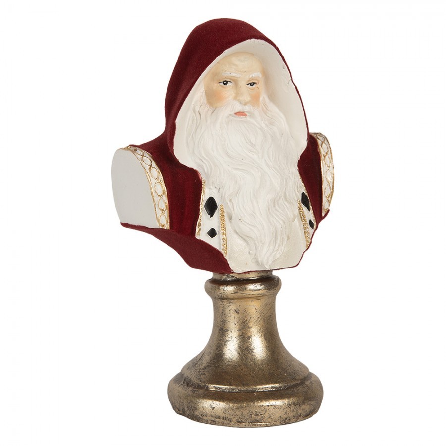 Červená vánoční dekorace busta Santa Claus - 9*7*15 cm Clayre & Eef Červená vánoční dekorace busta Santa Claus - 9*7*15 cm Clayre & Eef