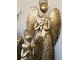 Zlatá antik kovová veliká dekorace anděl se srdcem Christmas Angel - 52*22*144 cm Clayre & Eef