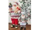 Závěsná vánoční dekorace Santa Claus držící perníček - 10*6*17 cm Clayre & Eef