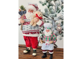 Závěsná vánoční dekorace Santa Claus držící perníček - 10*6*17 cm