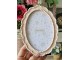 Růžový oválný fotorámeček s bílými perličkami - 13*2*18 cm / 10*15 cm Clayre & Eef