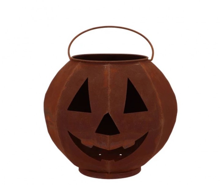 Rustikální rezavá lucerna dýně Halloween