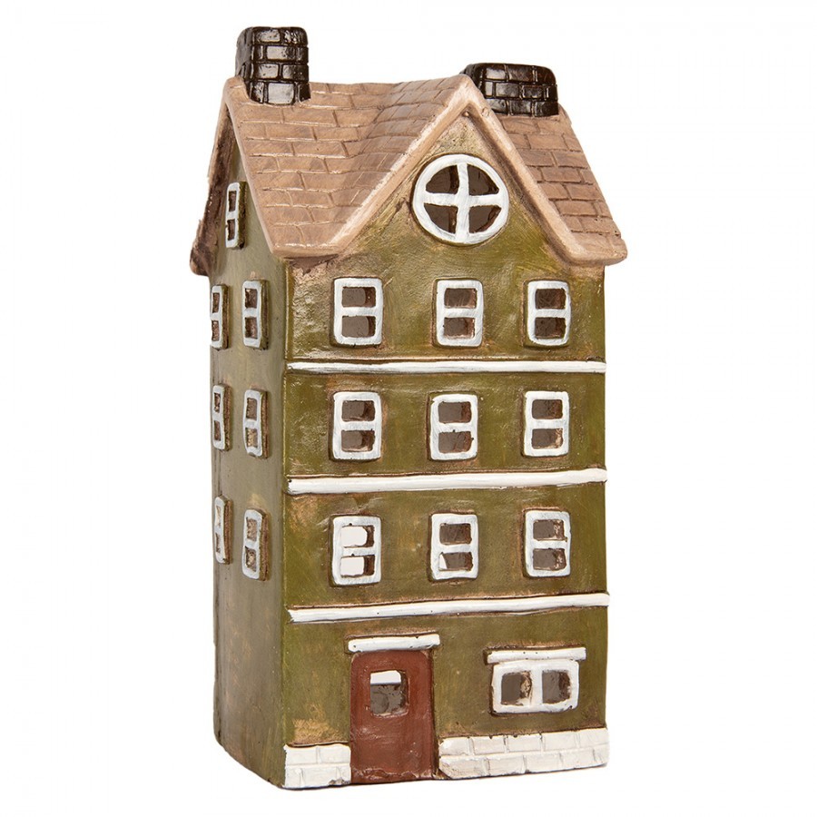 Zelený domek svícen na čajovou svíčku Homely - 20*17*39 cm Clayre & Eef Zelený domek svícen na čajovou svíčku Homely - 20*17*39 cm Clayre & Eef