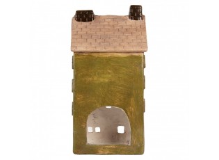 Zelený domek svícen na čajovou svíčku Homely - 20*17*39 cm