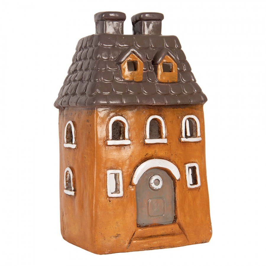 Cihlový domek svícen na čajovou svíčku Homely - 23*17*37 cm Clayre & Eef Cihlový domek svícen na čajovou svíčku Homely - 23*17*37 cm Clayre & Eef