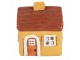 Žlutý keramický svícen na čajovou svíčku domek Village - 8*7*10 cm Clayre & Eef