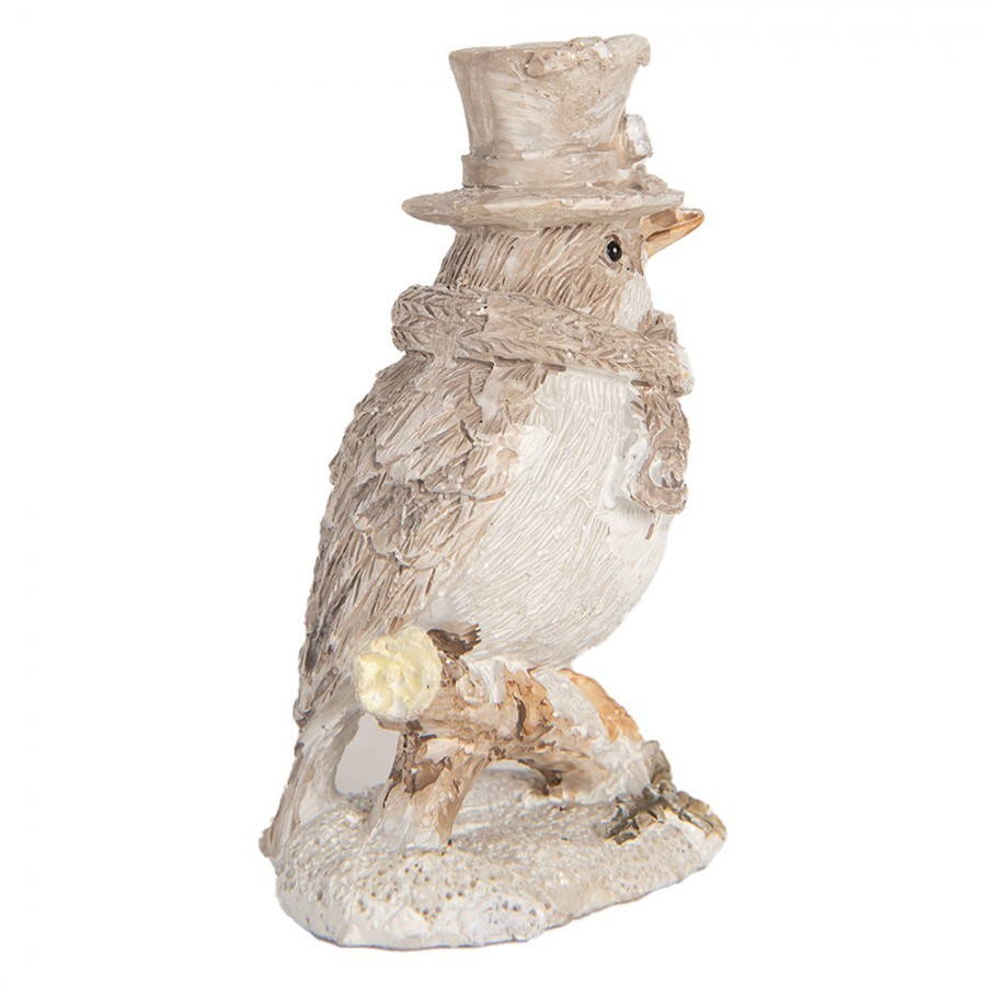 Béžová antik dekorace ptáček na větvičce - 5*3*8 cm Clayre & Eef Béžová antik dekorace ptáček na větvičce - 5*3*8 cm Clayre & Eef