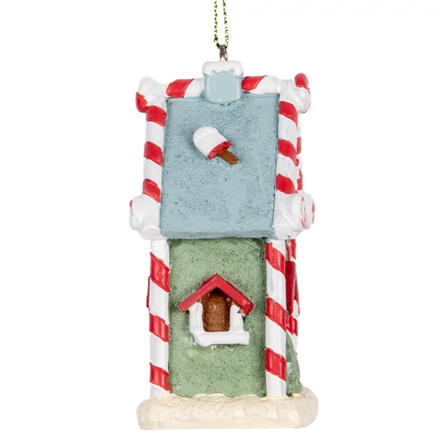 Zelená závěsná dekorace perníková chaloupka Candy - 6*4*8 cm Clayre & Eef Zelená závěsná dekorace perníková chaloupka Candy - 6*4*8 cm Clayre & Eef