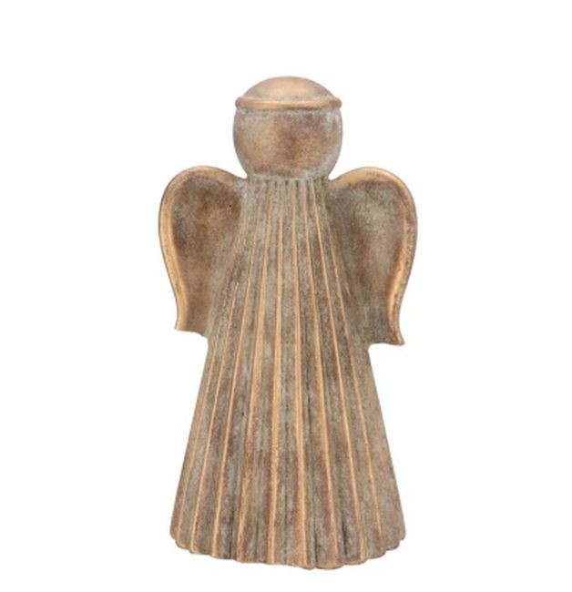 Zlatá antik cementová dekorace anděl Angel Gold - 9*7*12 cm