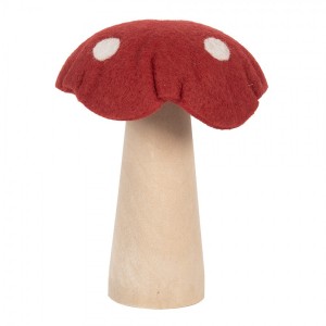 Dekorace houba muchomůrka s plstěným kloboukem - 14*14*17 cm