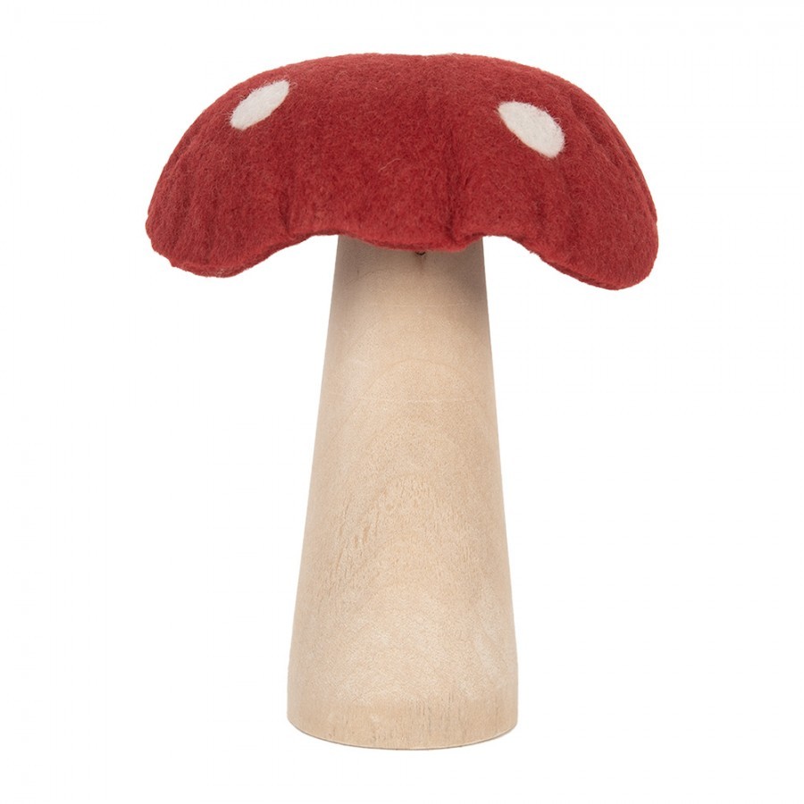 Dekorace houba muchomůrka s plstěným kloboukem - 14*14*17 cm Clayre & Eef Dekorace houba muchomůrka s plstěným kloboukem - 14*14*17 cm Clayre & Eef