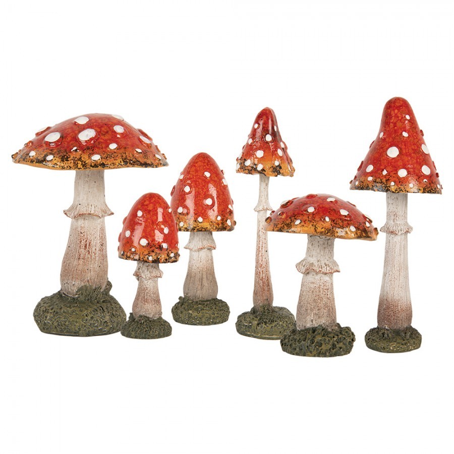 Dekorace figurka houba muchomůrka - Ø 9*23 cm Clayre & Eef Dekorace figurka houba muchomůrka - Ø 9*23 cm Clayre & Eef