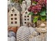 Zlatý antik cementový svícen domek House Gold - 19*12*33 cm daan kromhout