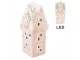 Růžový keramický LED domek Lamont - 11*10*24 cm Clayre & Eef