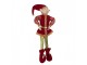 Vánoční dekorace Elf v červeném obleku - 10*6*46 cm Clayre & Eef