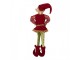 Vánoční dekorace Elf v červeném obleku - 10*6*46 cm Clayre & Eef