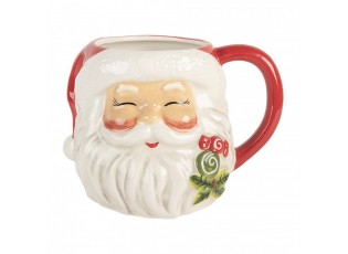 Keramický hrnek Santa Claus s červenou čepicí - 16*12*11 cm / 550ml