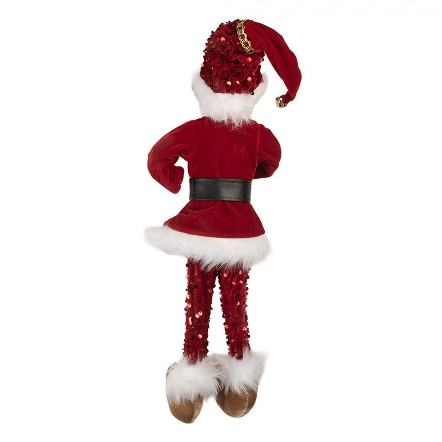 Vánoční dekorace skřítek Elf v červeném Santa obleku - 17*12*52 cm Clayre & Eef Vánoční dekorace skřítek Elf v červeném Santa obleku - 17*12*52 cm Clayre & Eef