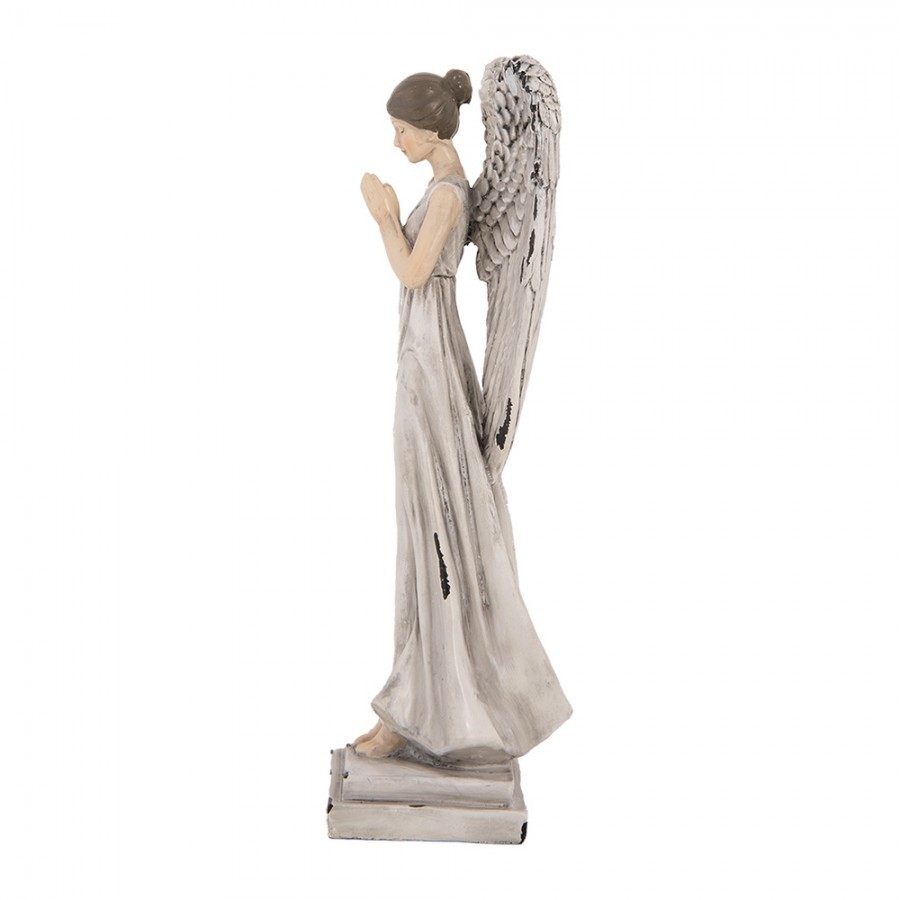 Šedá antik dekorace anděl s odřením Angel - 9*8*23 cm Clayre & Eef Šedá antik dekorace anděl s odřením Angel - 9*8*23 cm Clayre & Eef