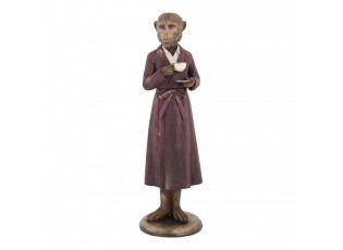 Dekorace figurka opice v plášti se šálkem v ruce - 9*8*28 cm