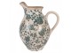 Béžový keramický džbán se zelenými květy Tien French M - 21*16*24 cm Clayre & Eef