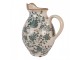 Béžový keramický džbán se zelenými květy Tien French M - 21*16*24 cm Clayre & Eef