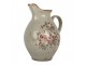 Zelený dekorační keramický džbán s květy Floria M - 21*16*24 cm Clayre & Eef