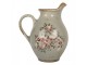 Zelený dekorační keramický džbán s květy Floria M - 21*16*24 cm Clayre & Eef