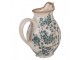 Béžový keramický džbán se zelenými květy Tien French S - 16*12*19 cm Clayre & Eef