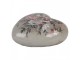 Zelená keramická dekorace srdce s květy Floria L - 11*11*4 cm Clayre & Eef
