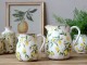 Béžový baňatý keramický džbán s citróny Limone - 16*20cm Chic Antique