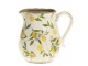 Béžový baňatý keramický džbán s citróny Limone - 16*20cm Chic Antique