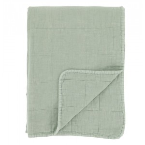 Zelený přehoz s opraným vzhledem Aix Vintage Quilt verte - 130*180 cm