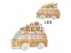 Vánoční perníkový autobus s LED světýlky Gingerbread - 31*12*23 cm / 2*AAA Clayre & Eef