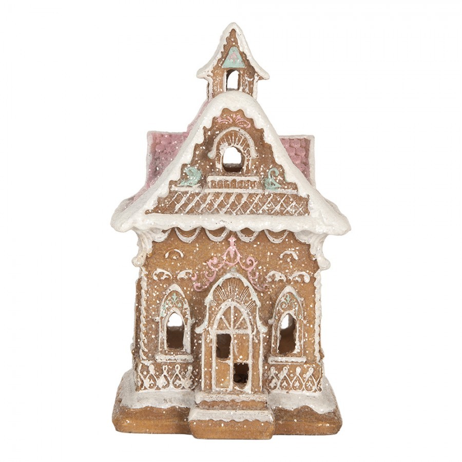 Perníkový LED domek kostel Gingerbread Cotti - 9*10*15 cm Clayre & Eef Perníkový LED domek kostel Gingerbread Cotti - 9*10*15 cm Clayre & Eef