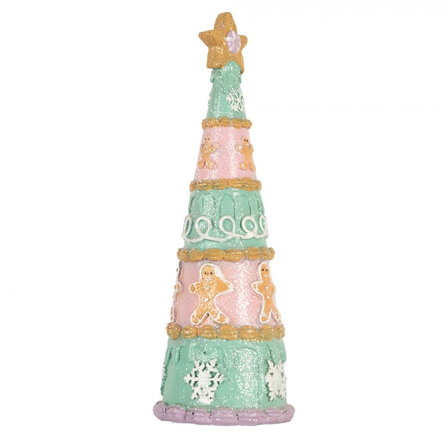 Růžovo-zelená dekorace vánoční stromek Christmas Tree - Ø 9*25 cm Clayre & Eef Růžovo-zelená dekorace vánoční stromek Christmas Tree - Ø 9*25 cm Clayre & Eef