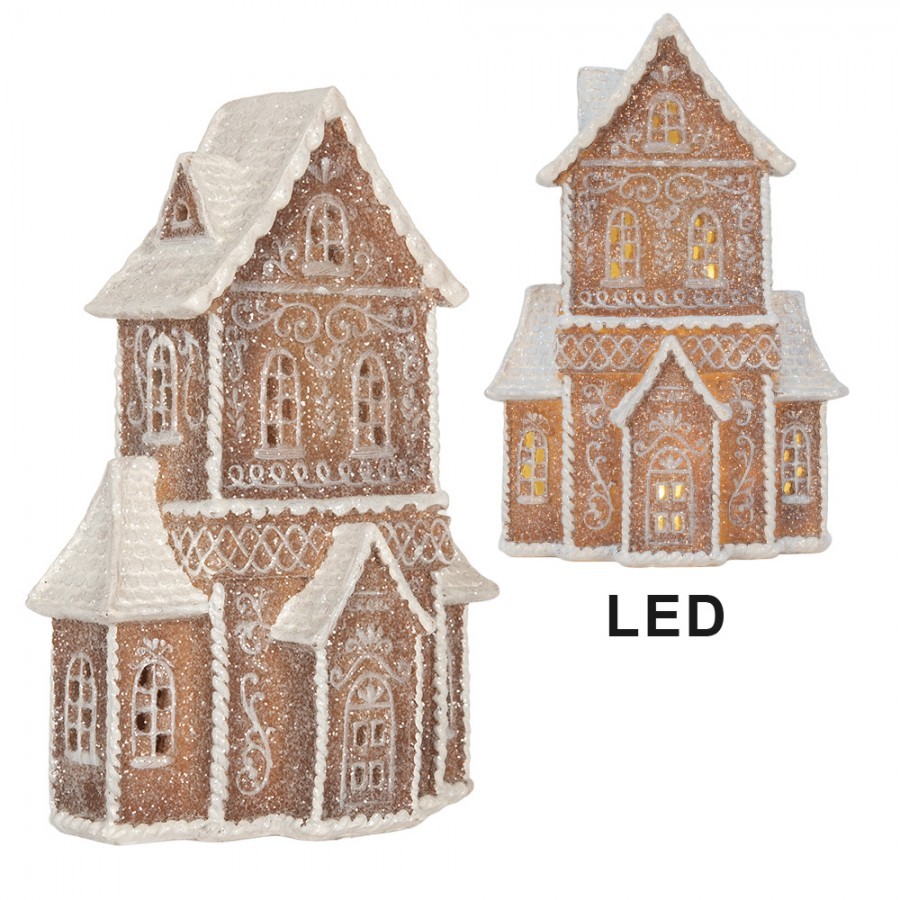 Perníková LED chaloupka Gingerbread Cotti - 16*8*23 cm Clayre & Eef Perníková LED chaloupka Gingerbread Cotti - 16*8*23 cm Clayre & Eef