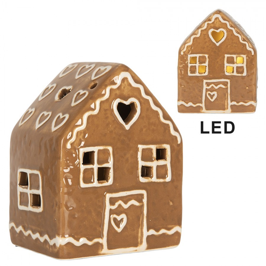 Perníková LED chaloupka Gingerbread Cott - 8*6*10 cm Clayre & Eef Perníková LED chaloupka Gingerbread Cott - 8*6*10 cm Clayre & Eef