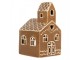 Hnědá vánoční keramická chaloupka na čajovou svíčku Gingerbread Cottage - 10*10*16 cm Clayre & Eef