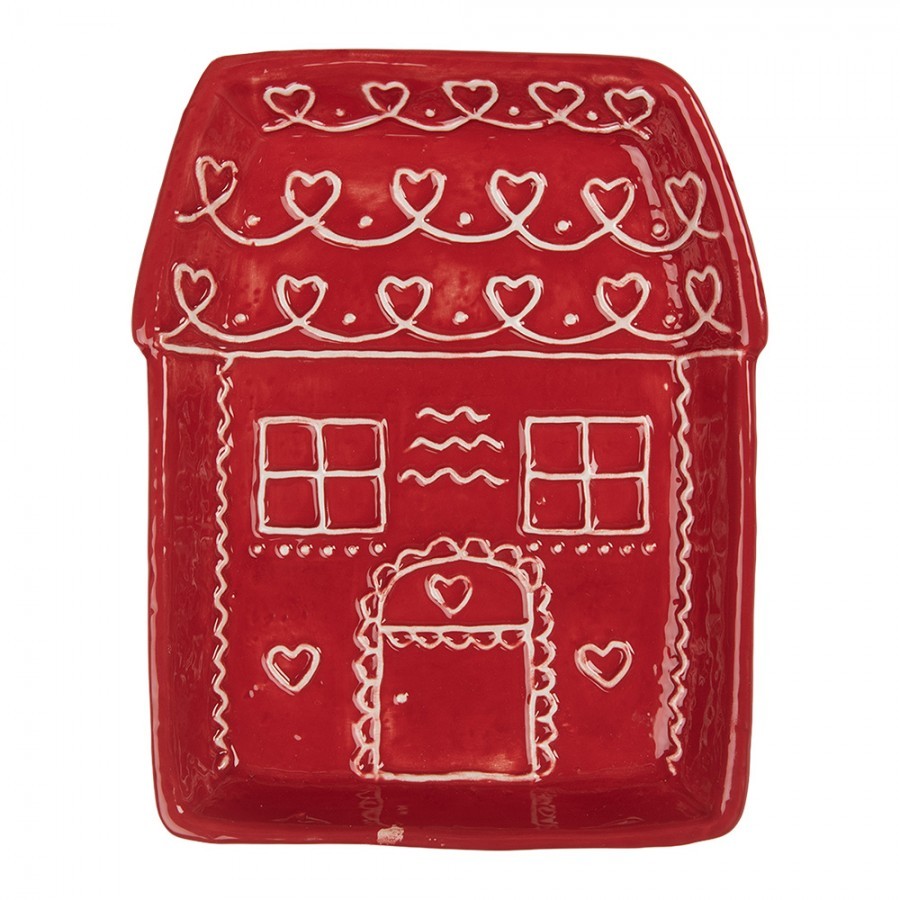 Keramický talířek perníková chaloupka Gingerbread Cott - 15*19*3 cm Clayre & Eef Keramický talířek perníková chaloupka Gingerbread Cott - 15*19*3 cm Clayre & Eef